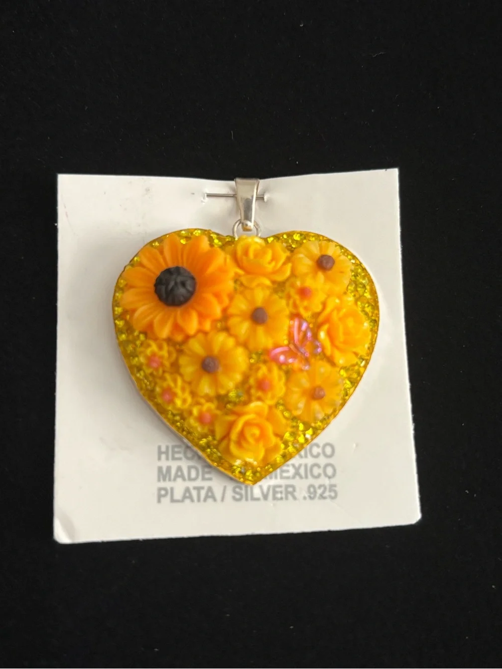 925 Sterling Silver Sunflower Pendant